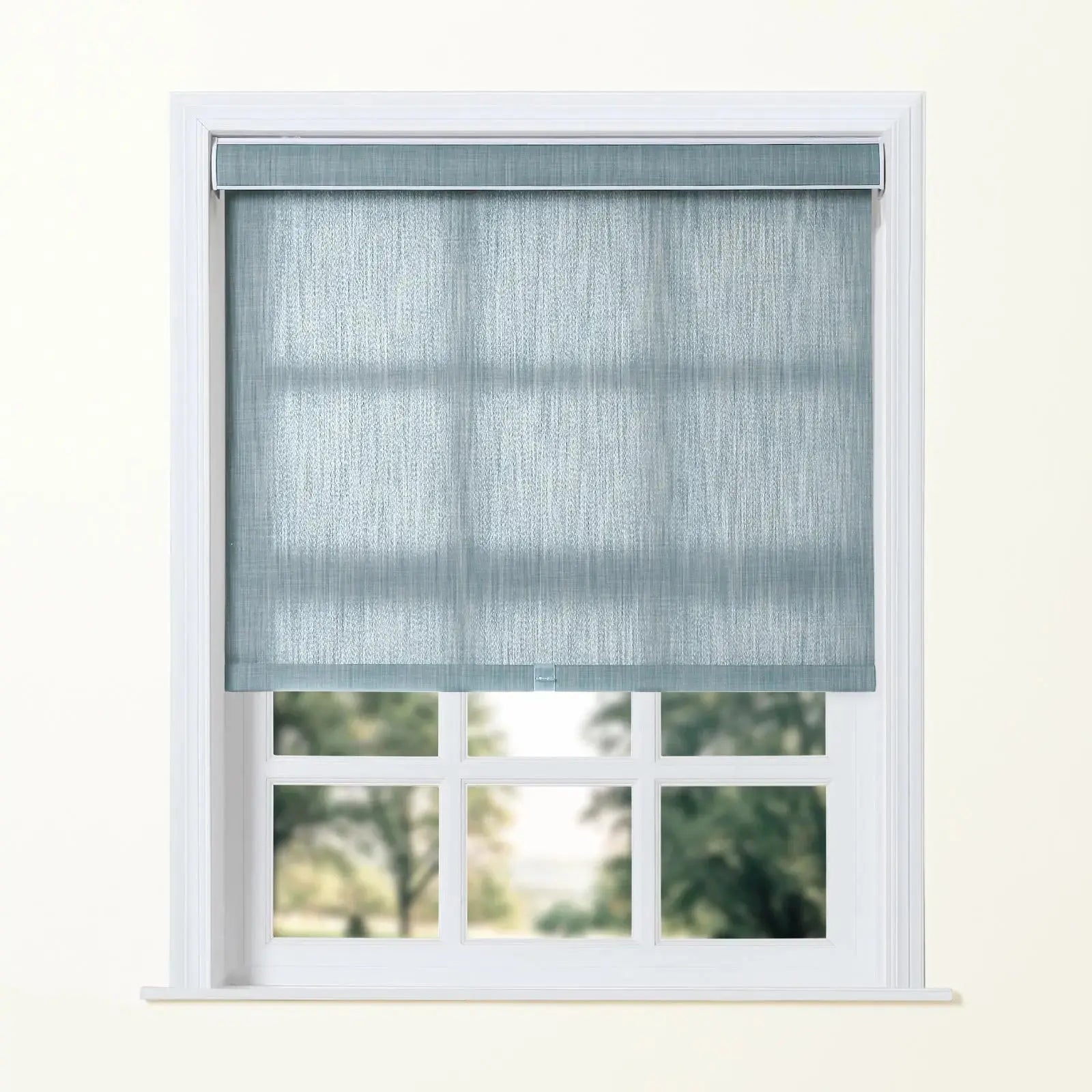 Alvin Light Filtering Cordless Roller Blinds-?Weave Gray M171-3-TWOPAGES