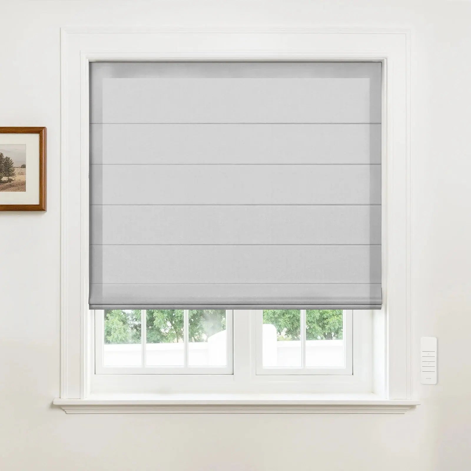 Alvin Motorized Sheer Room Darkening Roman Blind?-TWOPAGES