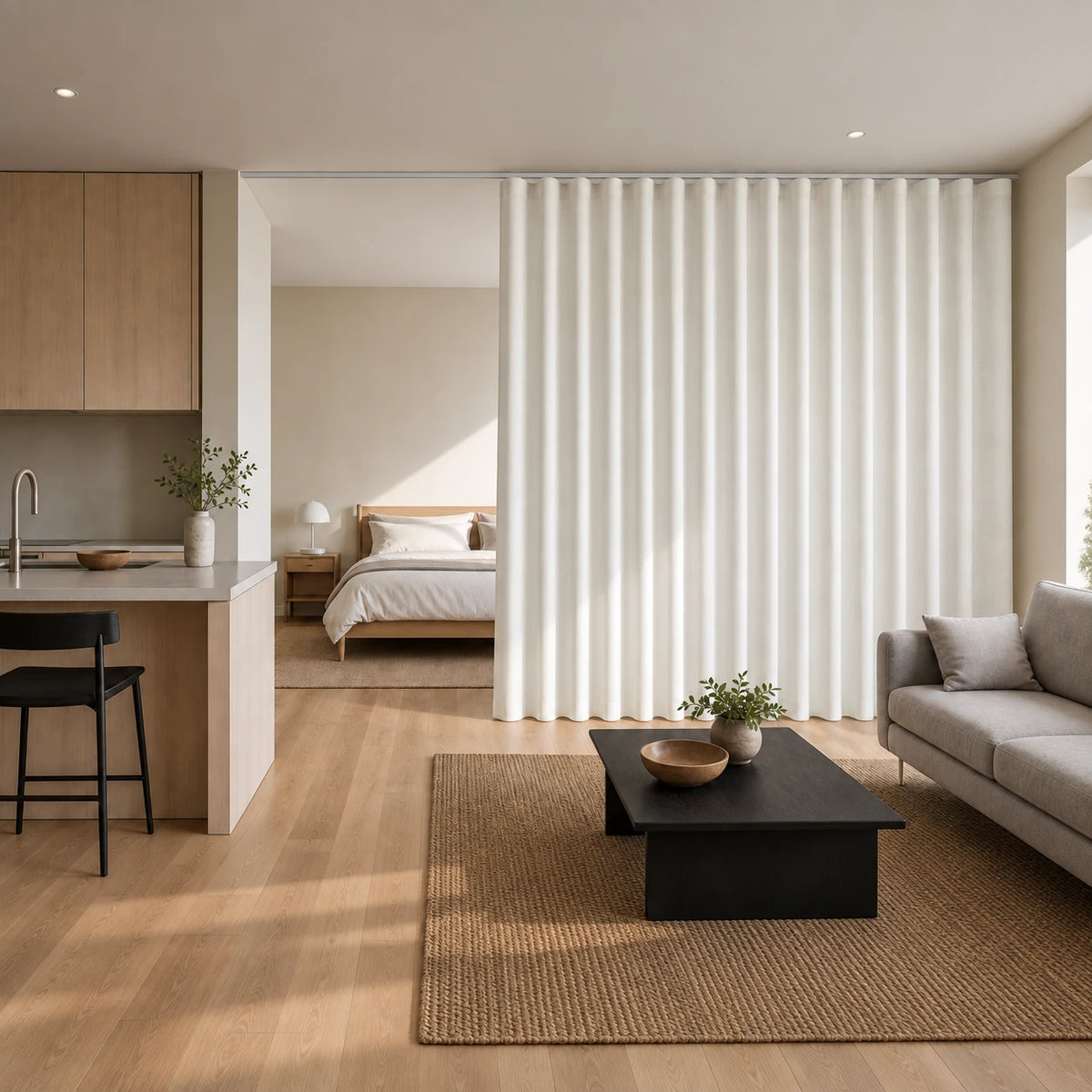 LORA Flexible Curtain Track System for Windows & Room Dividers