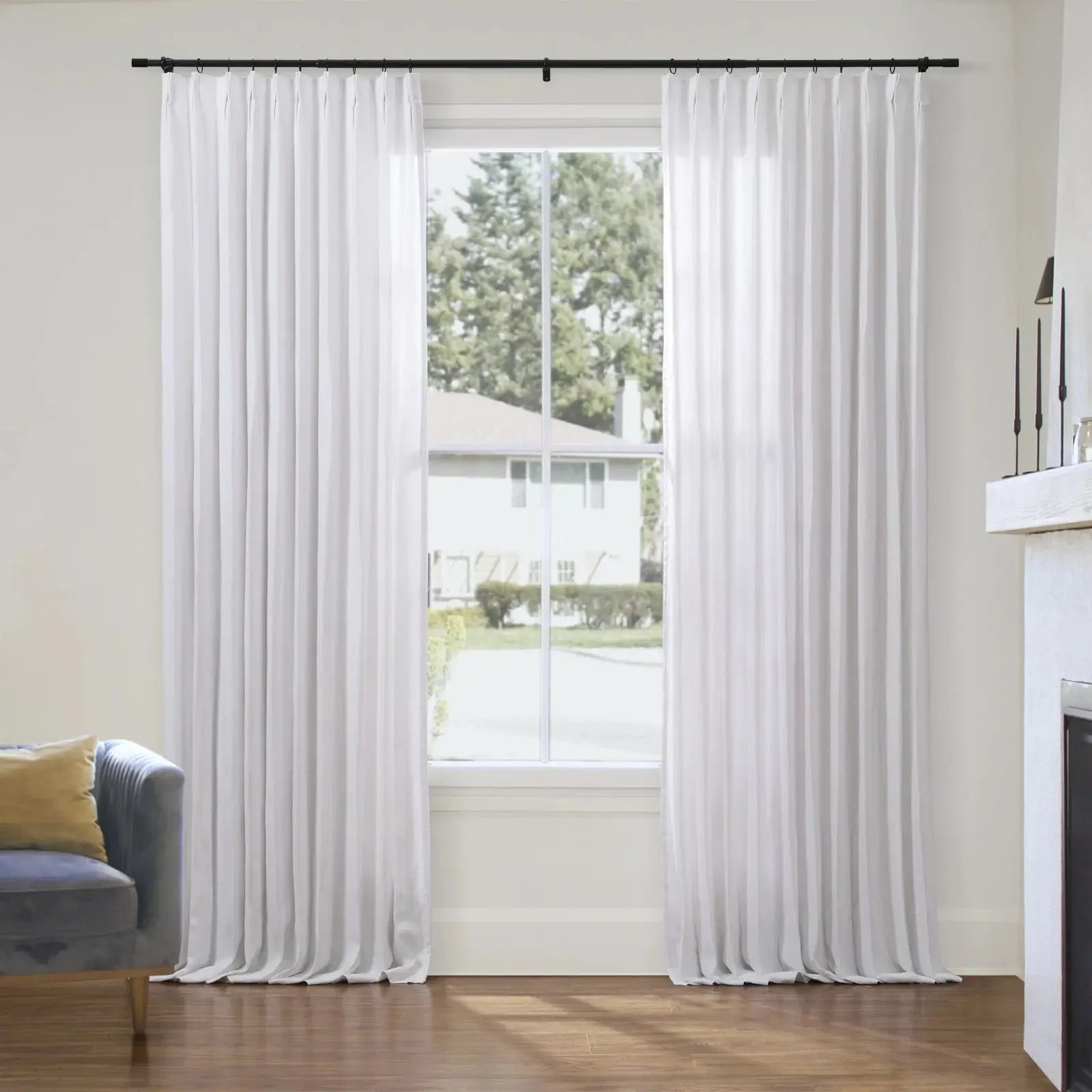 Patti Premium 100% Belgian Flax Linen Curtain Pleated- -TWOPAGES