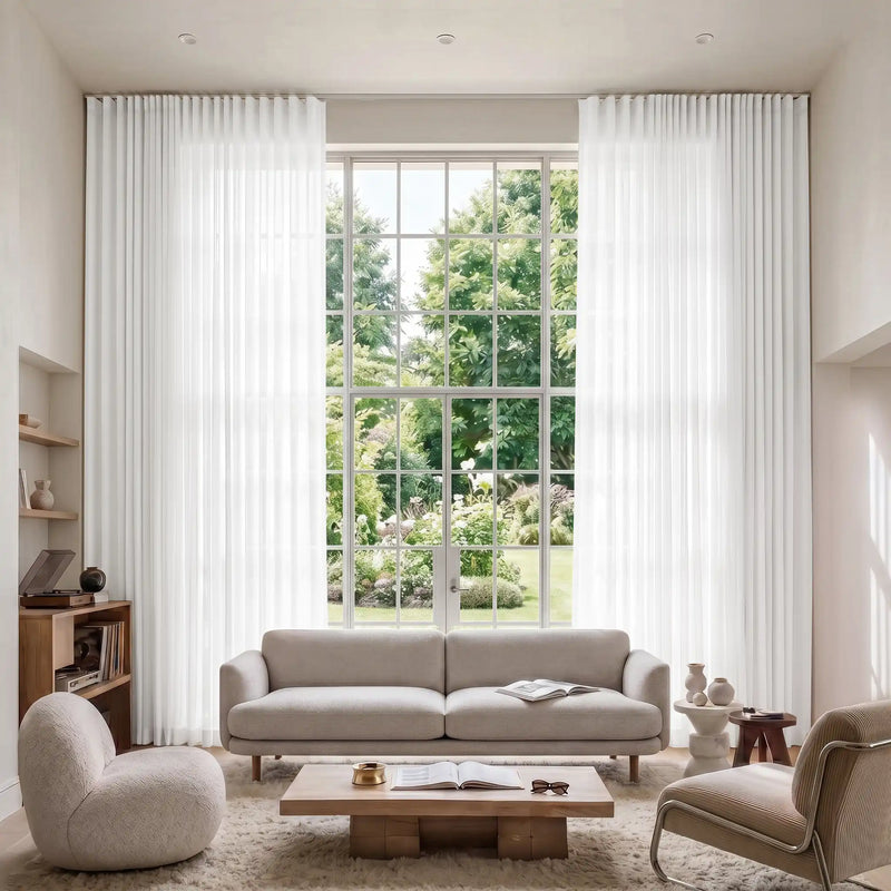 Flynn Voile Wave Curtains with Belt Hook - Leo Track