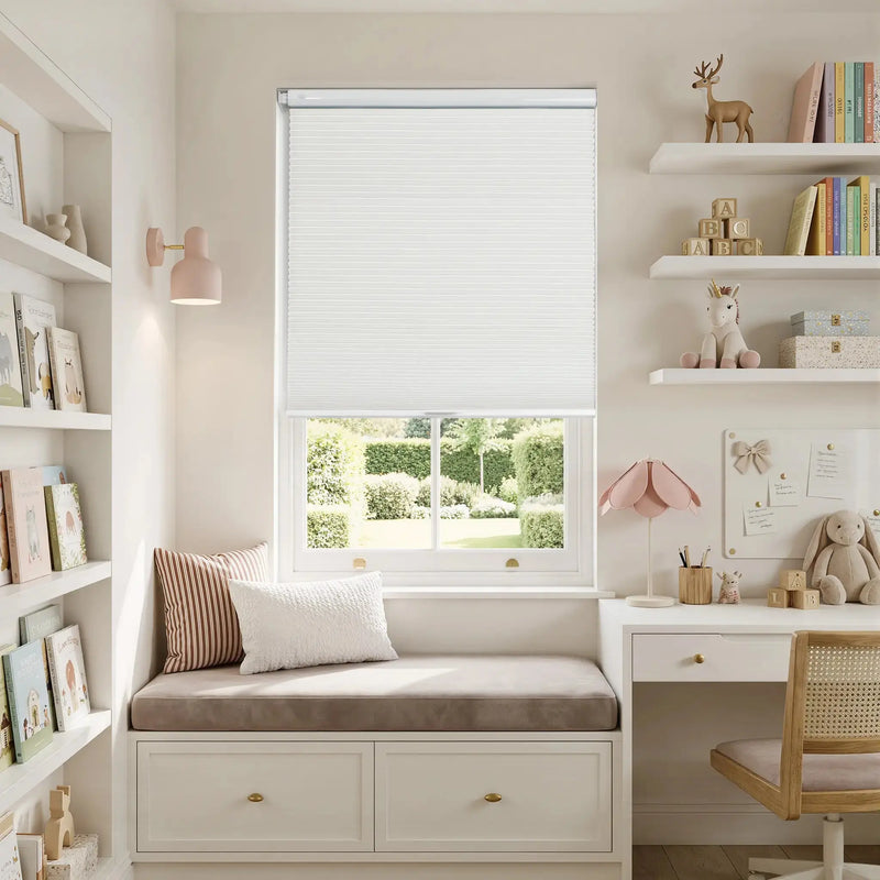 Aura No-Drill Blackout Cellular Window Blinds Cordless-?-TWOPAGES