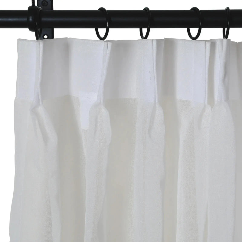 Florida Embossed White Semi Sheer Curtain Pleated?-TWOPAGES