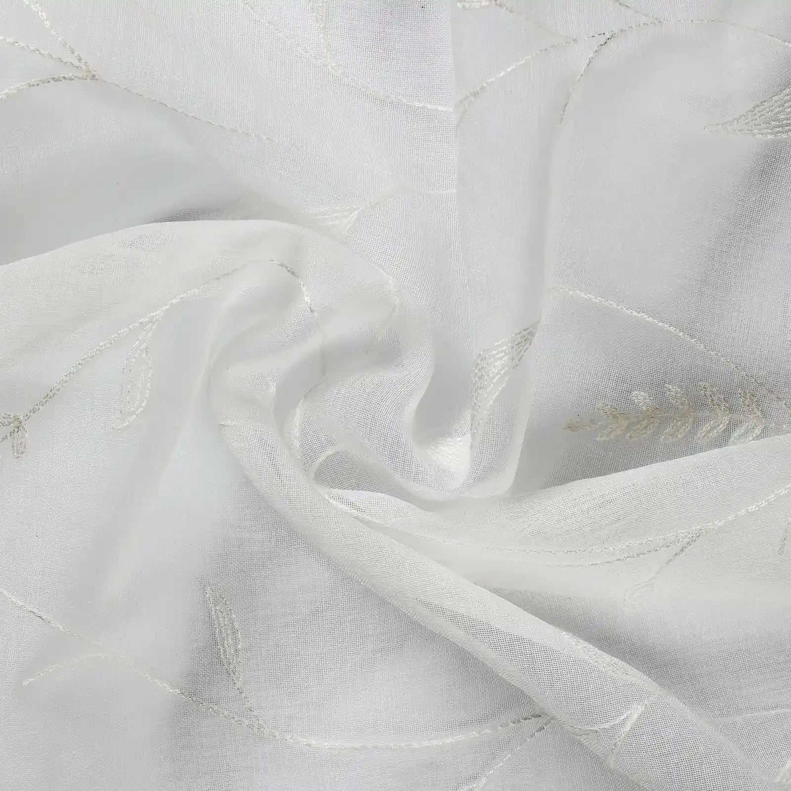Florida Embossed White Semi Sheer Curtain Pleated?-TWOPAGES