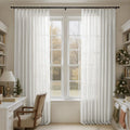Joy 100% European Flax Linen Sheer Curtain Pleated-?-TWOPAGES