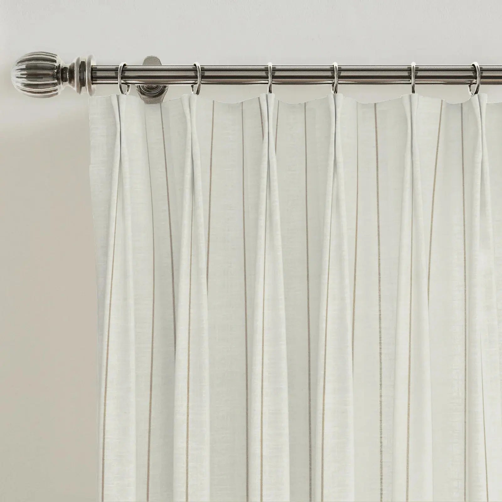 Stefana Silber Print Linen Blend Curtain Drapery Pleated?-TWOPAGES