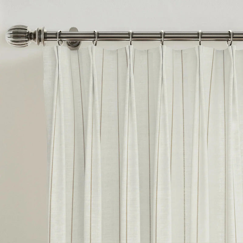 Stefana Silber Print Linen Blend Curtain Drapery Pleated?-TWOPAGES