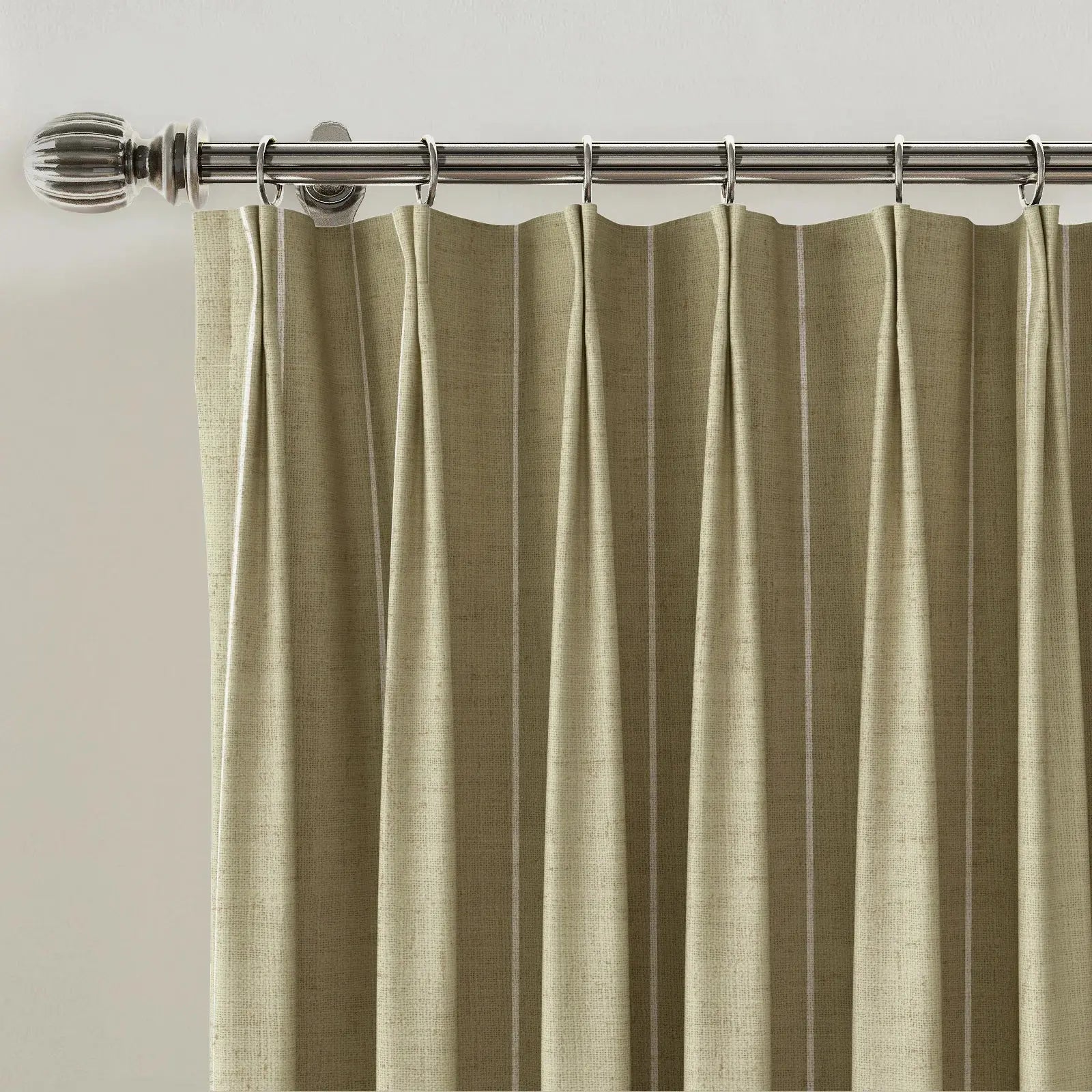 Stefana Silber Print Linen Blend Curtain Drapery Pleated?-TWOPAGES