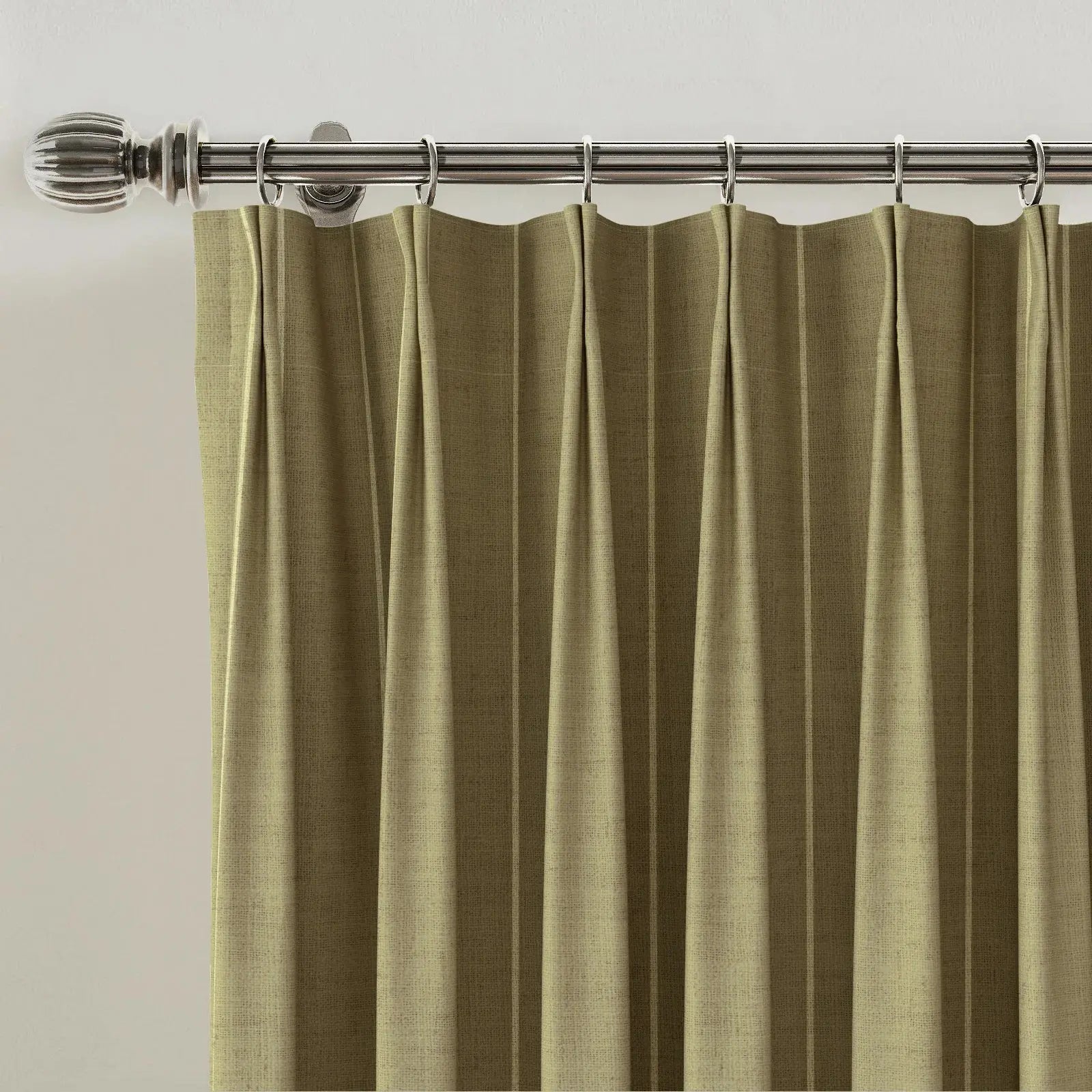 Stefana Silber Print Linen Blend Curtain Drapery Pleated?-TWOPAGES