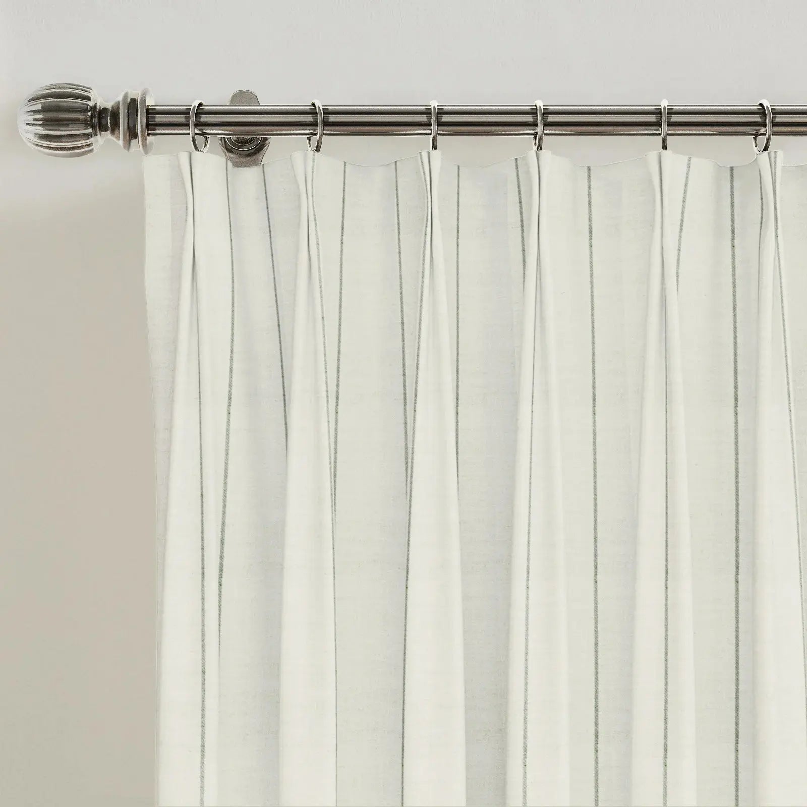 Stefana Silber Print Linen Blend Curtain Drapery Pleated?-TWOPAGES