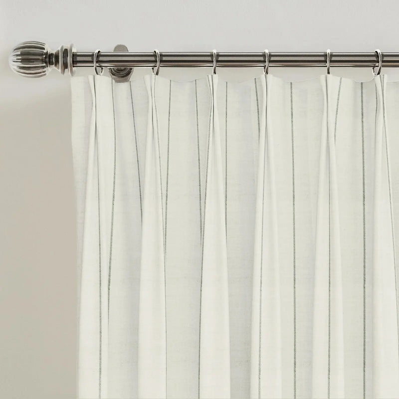 Stefana Silber Print Linen Blend Curtain Drapery Pleated?-TWOPAGES
