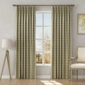 Stefana Silber Print Linen Blend Curtain Drapery Pleated?-TWOPAGES
