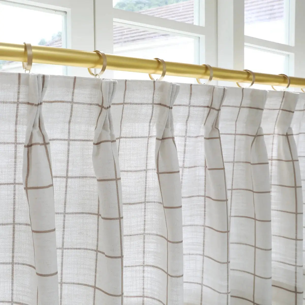 Stefana Silber Print Linen Pleated Cafe Curtains?-TWOPAGES