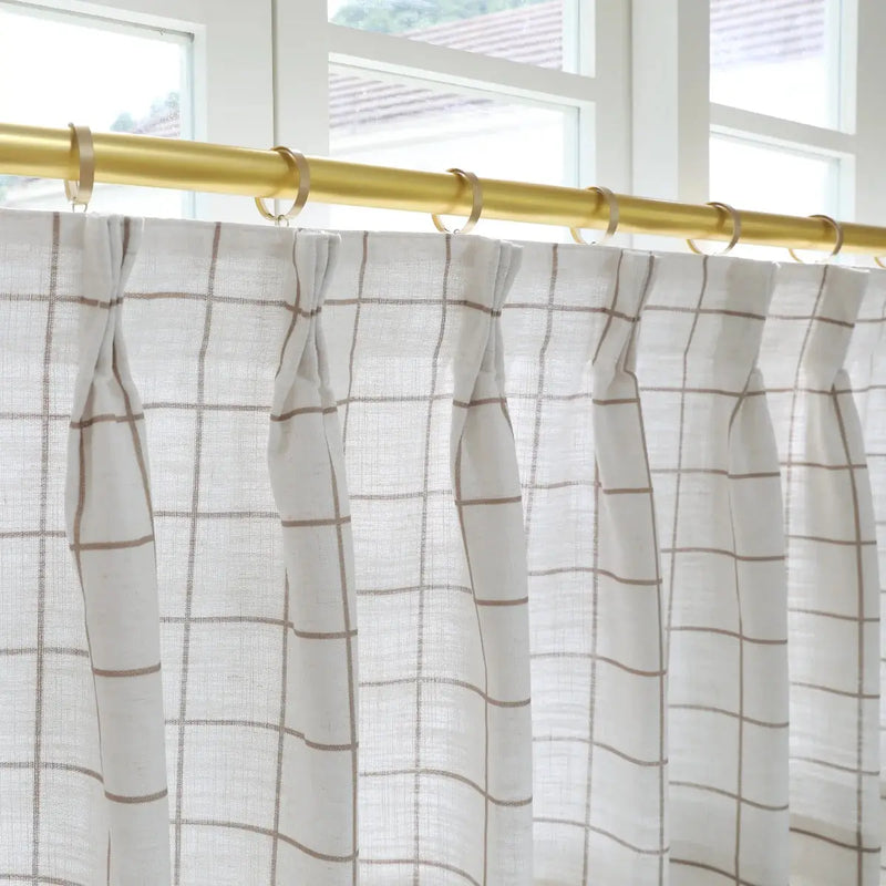 Stefana Silber Print Linen Pleated Cafe Curtains?-TWOPAGES