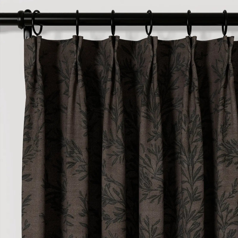 Sara Le Print Linen Cafe Curtains Pleated?-TWOPAGES