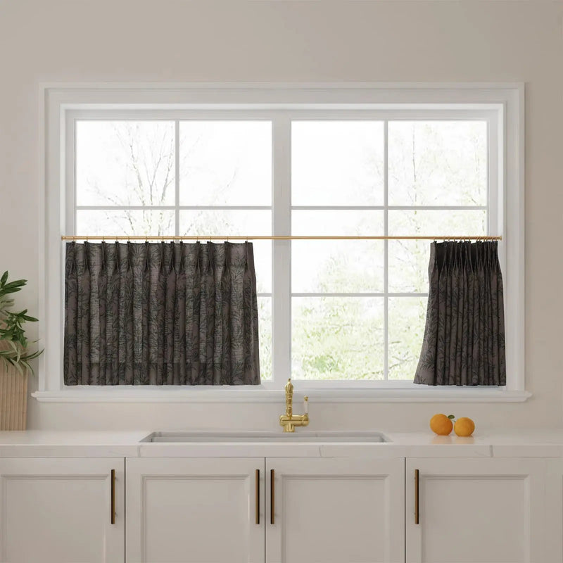 Sara Le Print Linen Pleated Cafe Curtains?-TWOPAGES