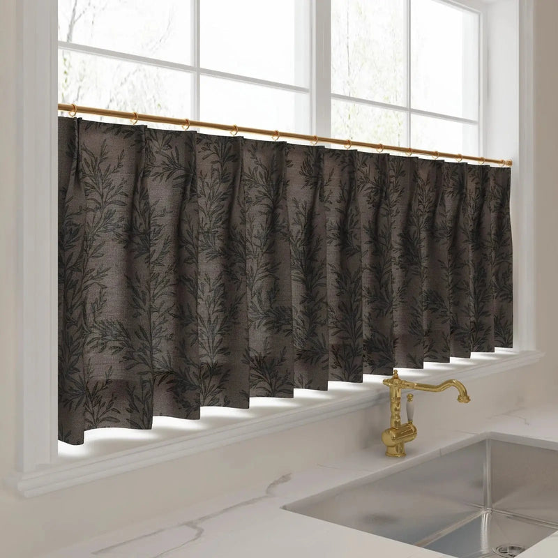 Sara Le Print Linen Pleated Cafe Curtains?-TWOPAGES