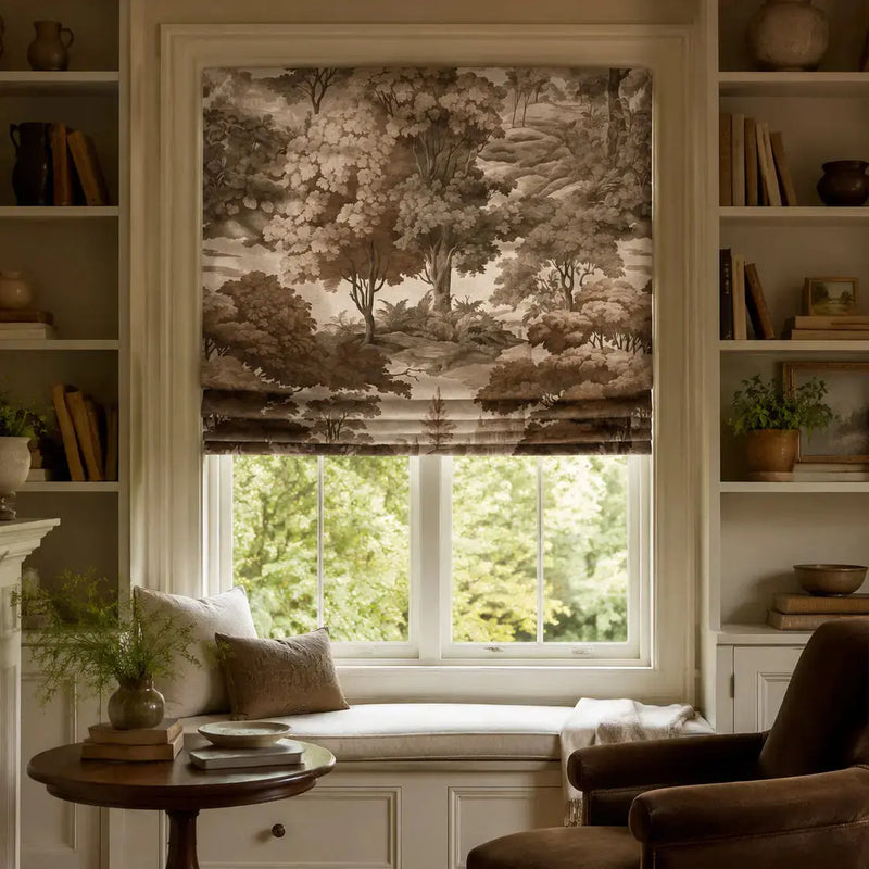 Sara Le  x TWOPAGES Printed Linen Roman Blind Cord Lift